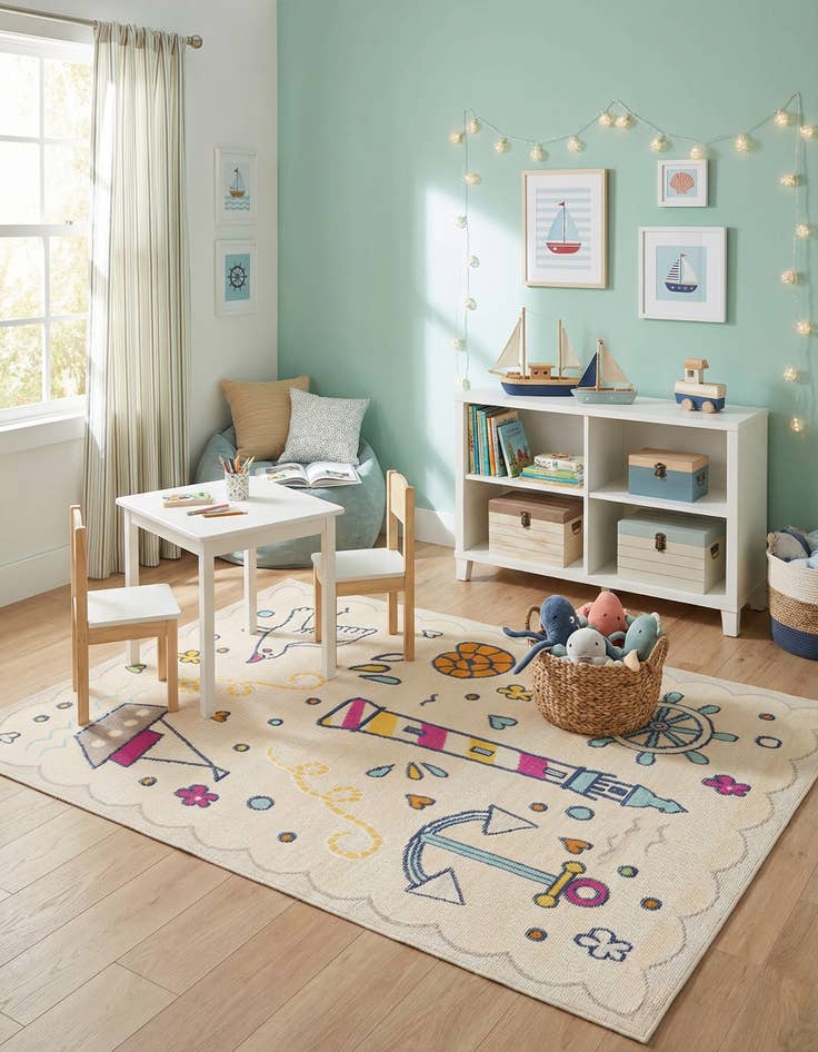 Detail image of 5' 3 x 7' 7  Washable  Indoor / Outdoor Rug