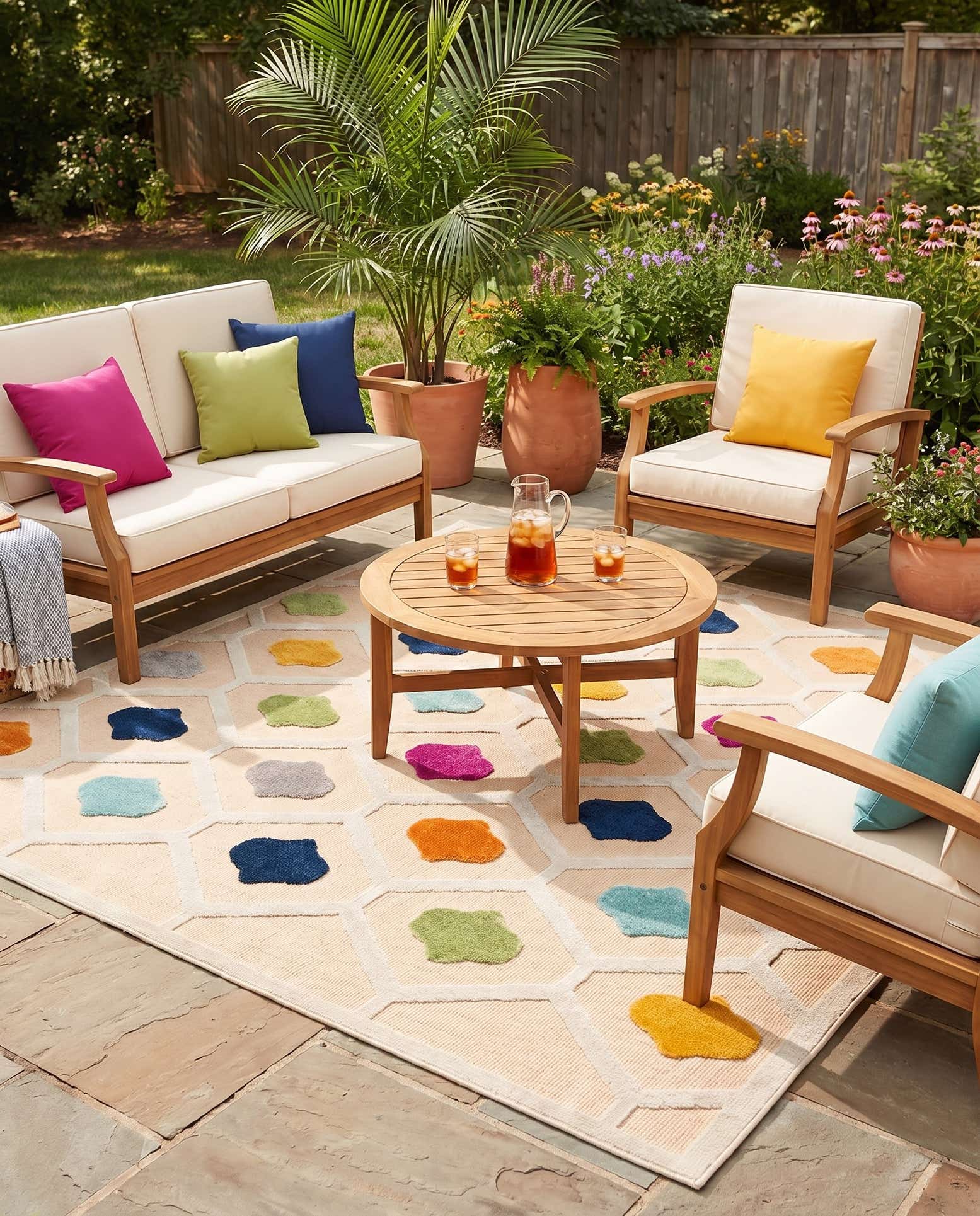 7' 10 x 7' 10 Easy-Clean Aruba Indoor / Outdoor Square Rug