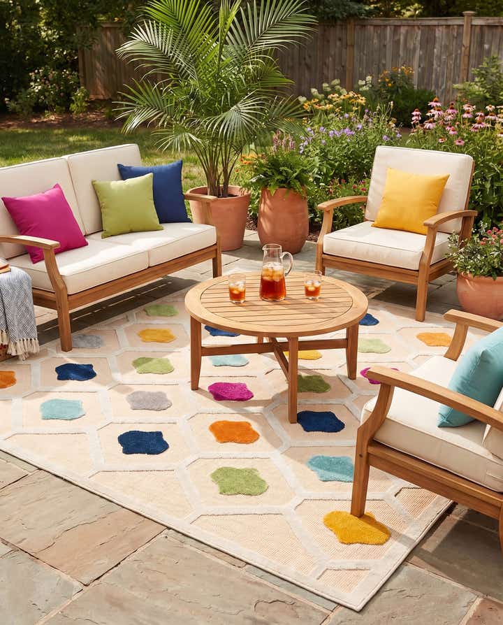 7' 10 x 7' 10 Easy-Clean Aruba Indoor / Outdoor Square Rug
