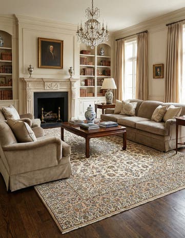8' 2 x 11' 5 Kashan Wool Rug