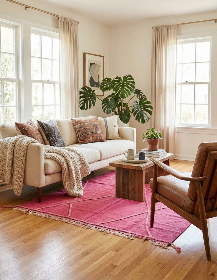 Detail image of 3' 5 x 4' 10  Hand Woven Kilim Modern Wool Rug