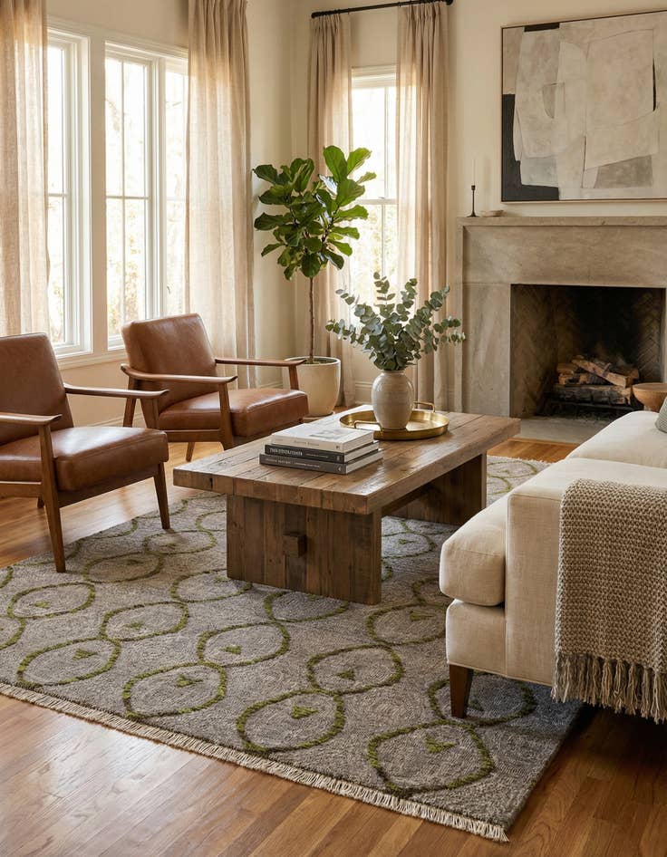 Detail image of 5' 8 x 7' 11  Hand Knotted Darya Wool Rug