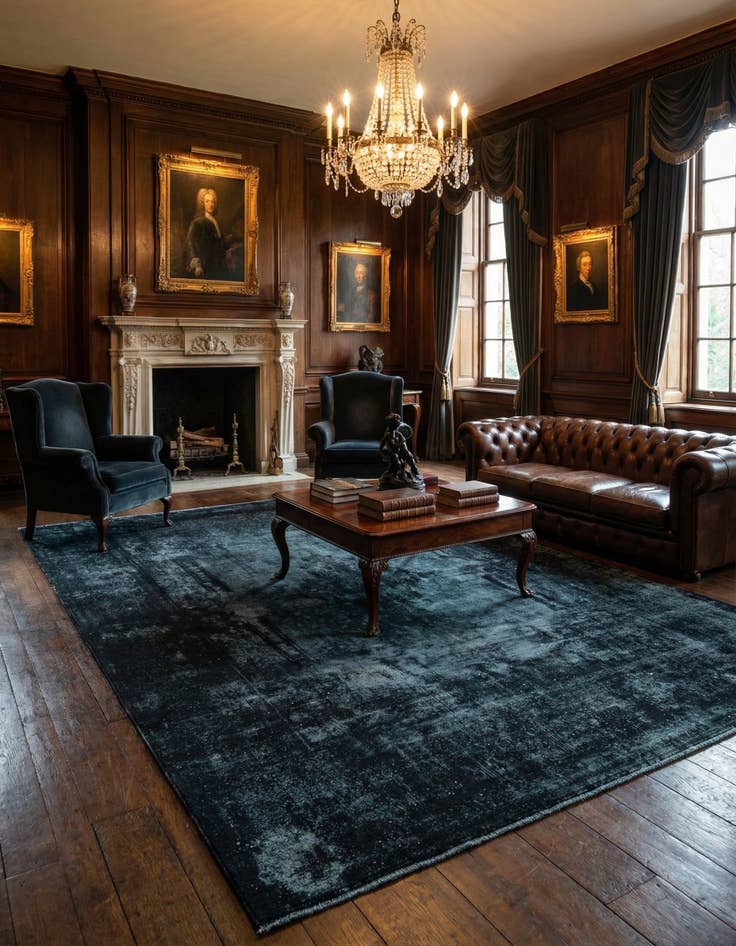 Detail image of 12' 7 x 12' 9 Vintage Royal Wool Square Rug