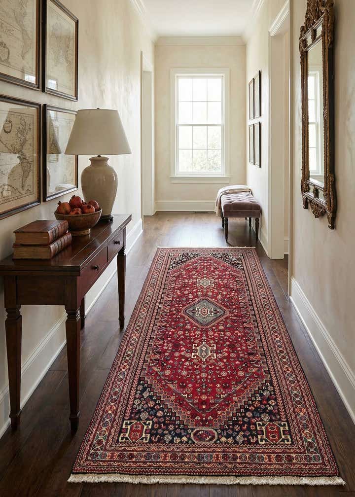 5' 7 x 10' 9 Hand Knotted Ghashghaei Wool Runner Rug