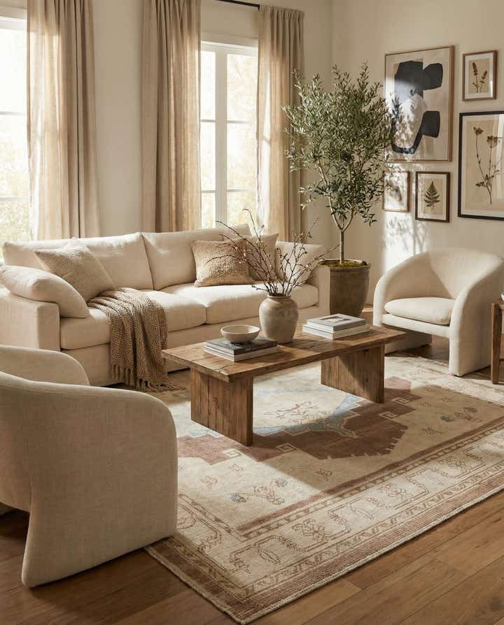 9' 6 x 11' 8 Hand Knotted Oushak Wool Rug