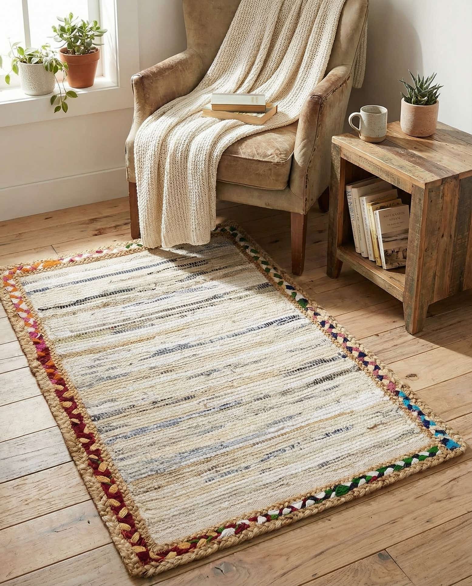 2' x 3' 1 Chindi Jute Rug