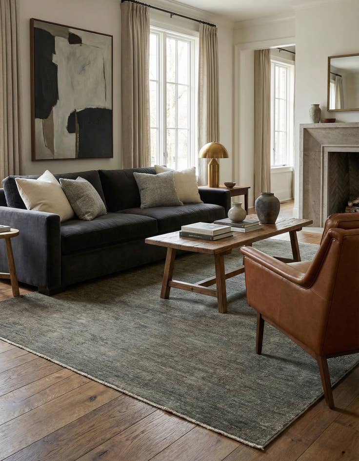 Detail image of 4' x 6' 5  Hand Knotted Over-Dyed Ziegler Rug