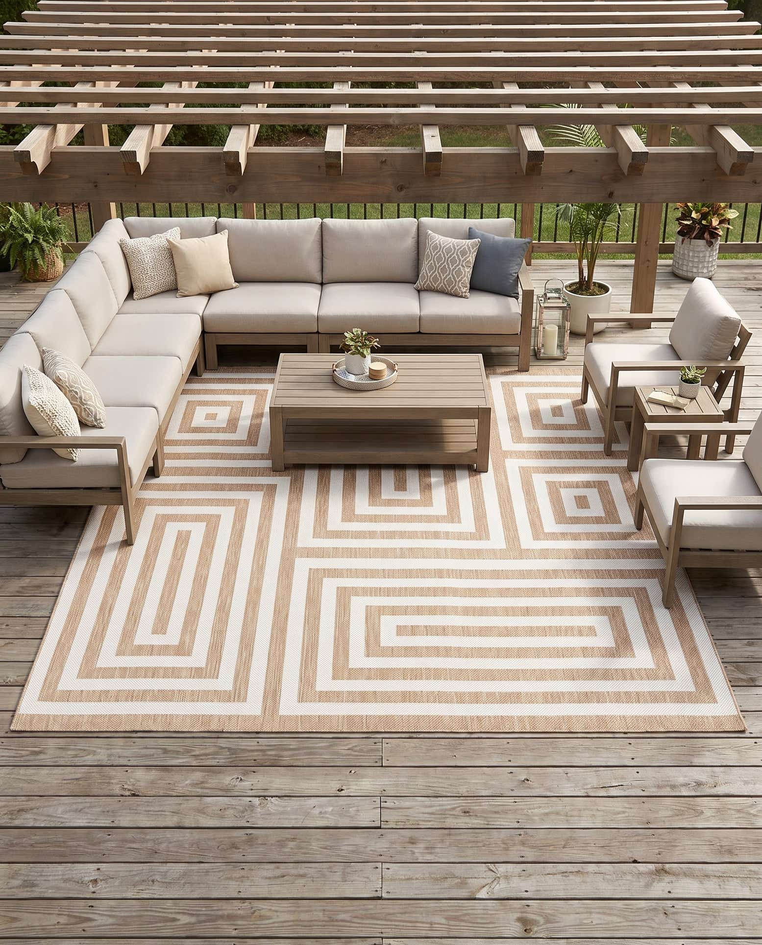 305cm x 305cm Leicht zu reinigen Modern Innen- / Aussenbereich Quadrat Teppich