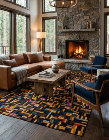 5' x 7' 11 Cowhide - Patchwork Rug