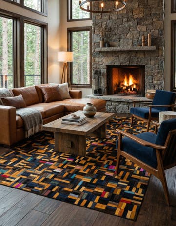 5' x 7' 11 Cowhide - Patchwork Rug