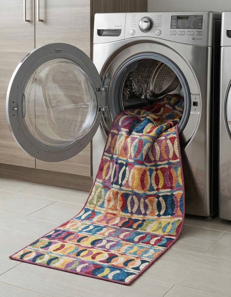 Detail image of 2' x 8'  Washable Modern Indoor / Outdoor Runner Rug