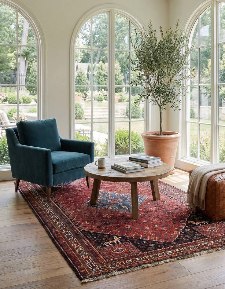 Detail image of 5' 9 x 8' 6 Ghashghai Wool Rug