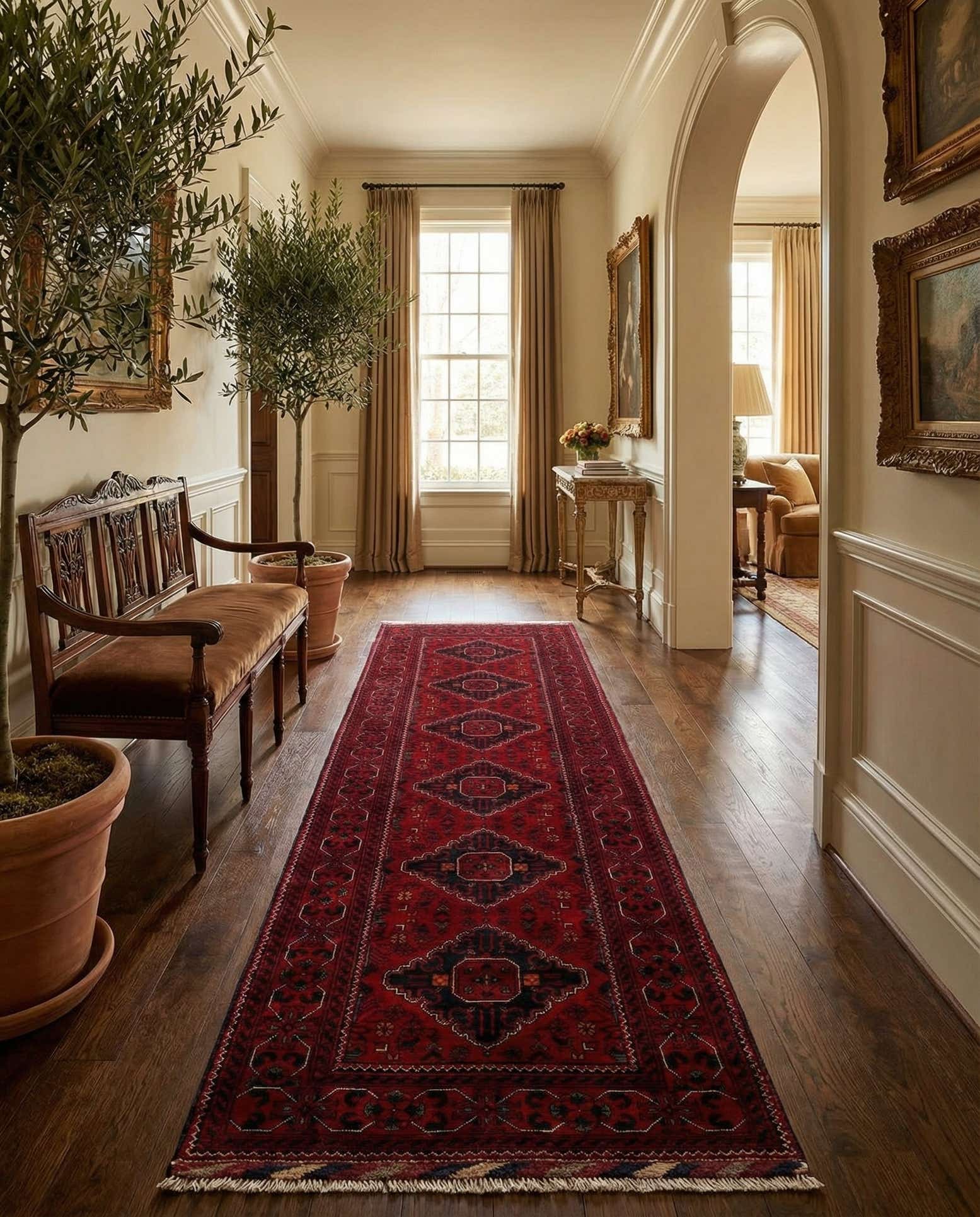 2' 9 x 12' 4 Hand Knotted Khal Mohammadi Wool Runner Rug