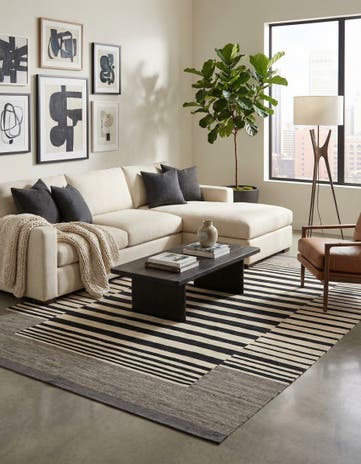 6' 10 x 9' 6 Hand Woven Kilim Modern Wool Rug