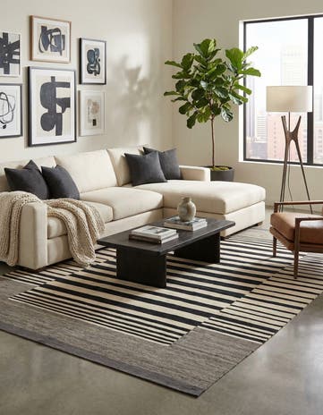 6' 10 x 9' 6 Hand Woven Kilim Modern Wool Rug