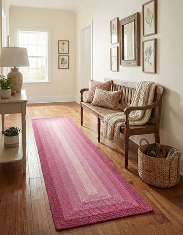 2' 7 x 12' Handmade Hand Braided Wool Runner Rug