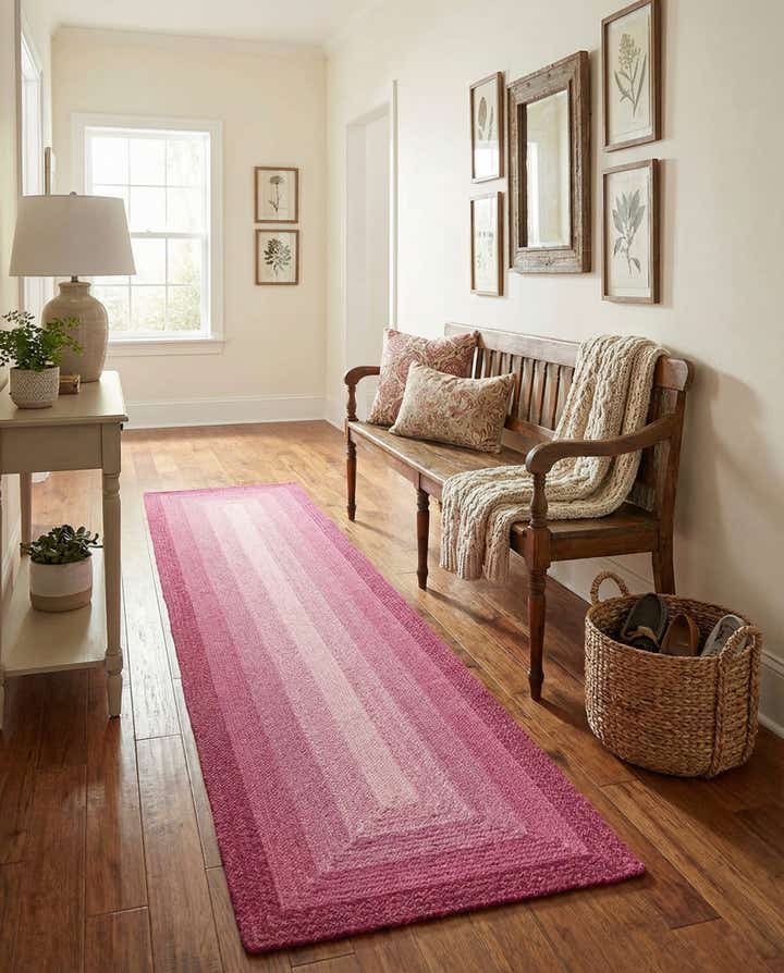 2' 7 x 12' Handmade Hand Braided Wool Runner Rug