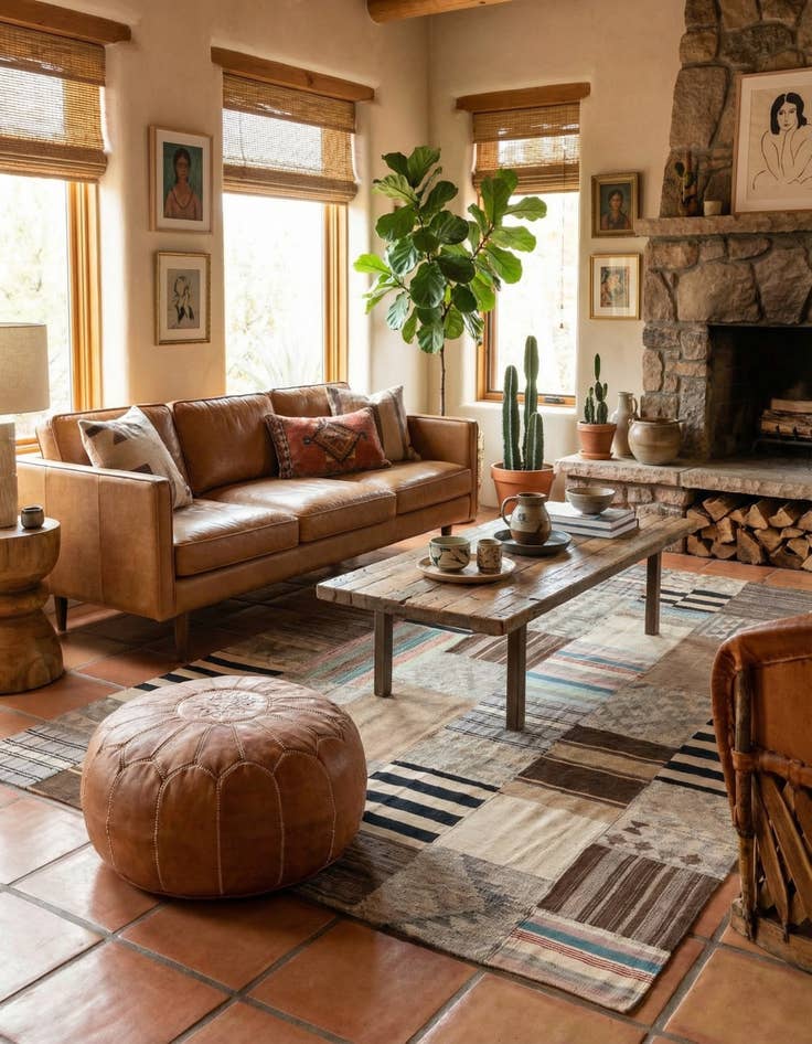 Detail image of 6' 4 x 9' 9  Hand Woven Kilim Patchwork Wool Rug