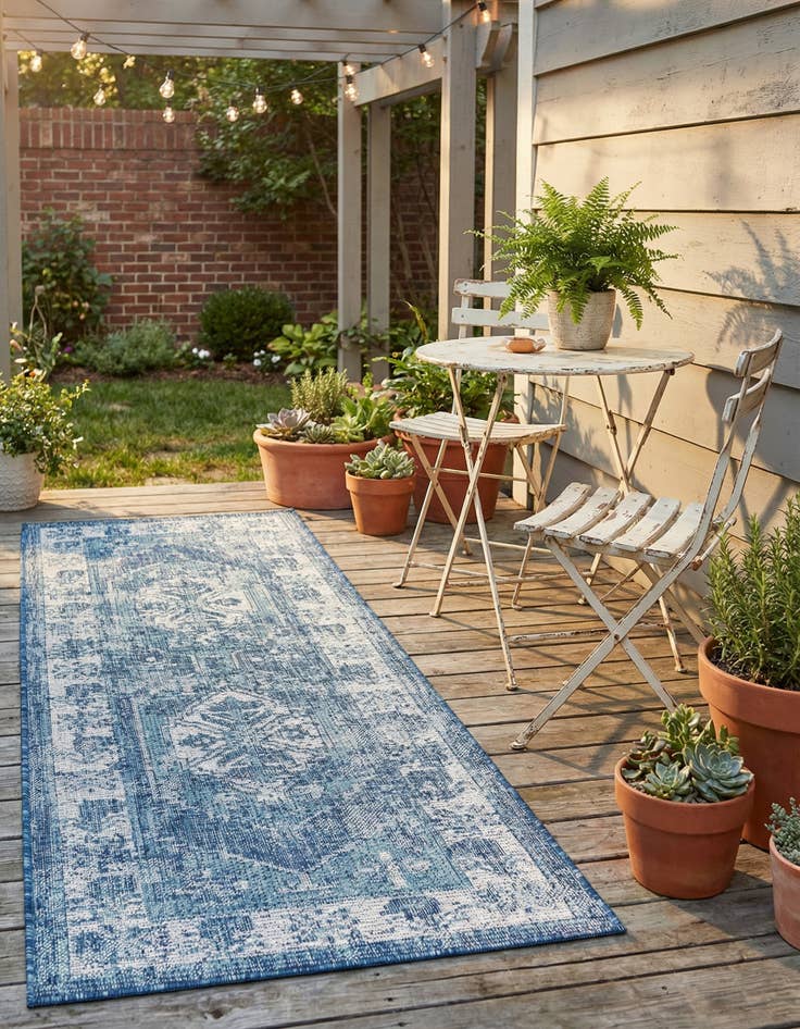 Detail image of 2' x 6'  Washable Traditional Indoor / Outdoor Runner Rug