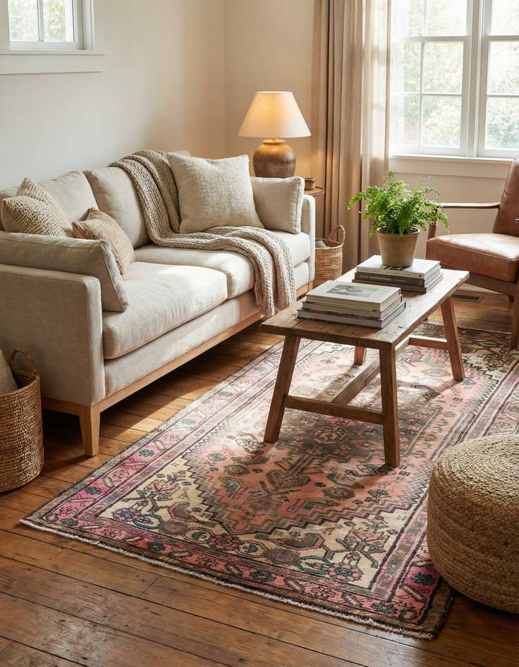 Detail image of 3' 3 x 6' 4 Hand Knotted Ultra Vintage Persian Wool Rug