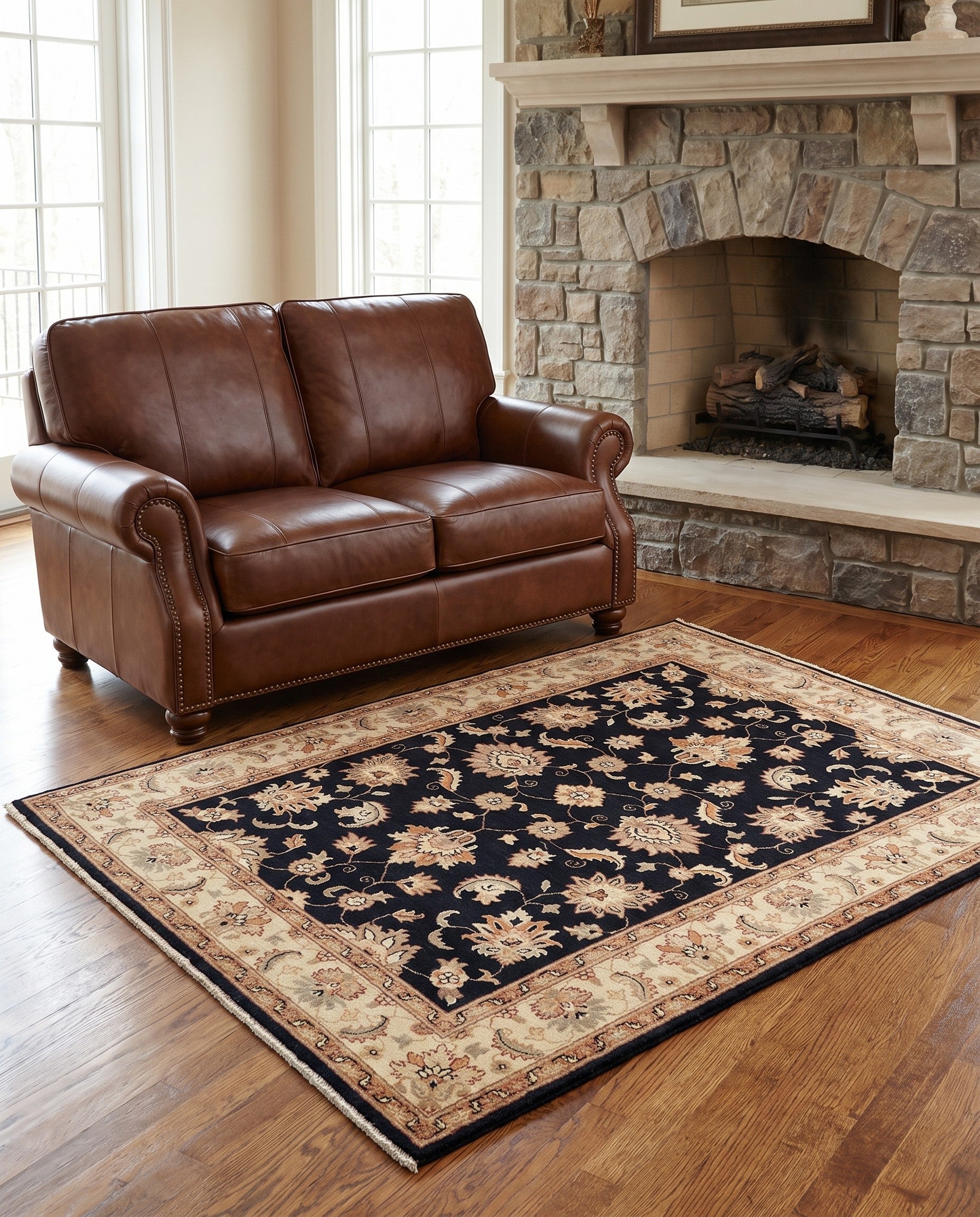 4' 11 x 6' 11 Hand Knotted Ziegler Rug