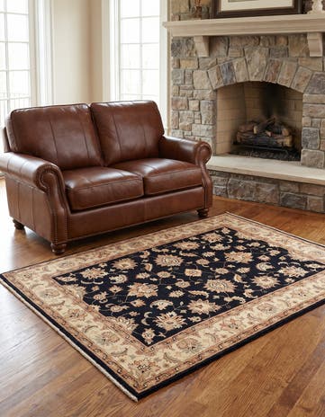 4' 11 x 6' 11 Hand Knotted Ziegler Rug