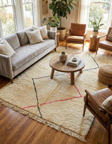 7' 2 x 9' Hand Knotted Moroccan Wool Rug