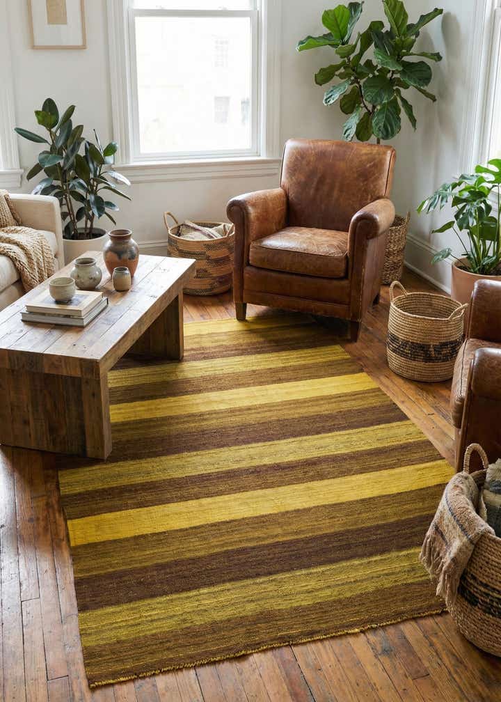 4' 2 x 5' 10 Hand Woven Kilim Afghan Wool Rug