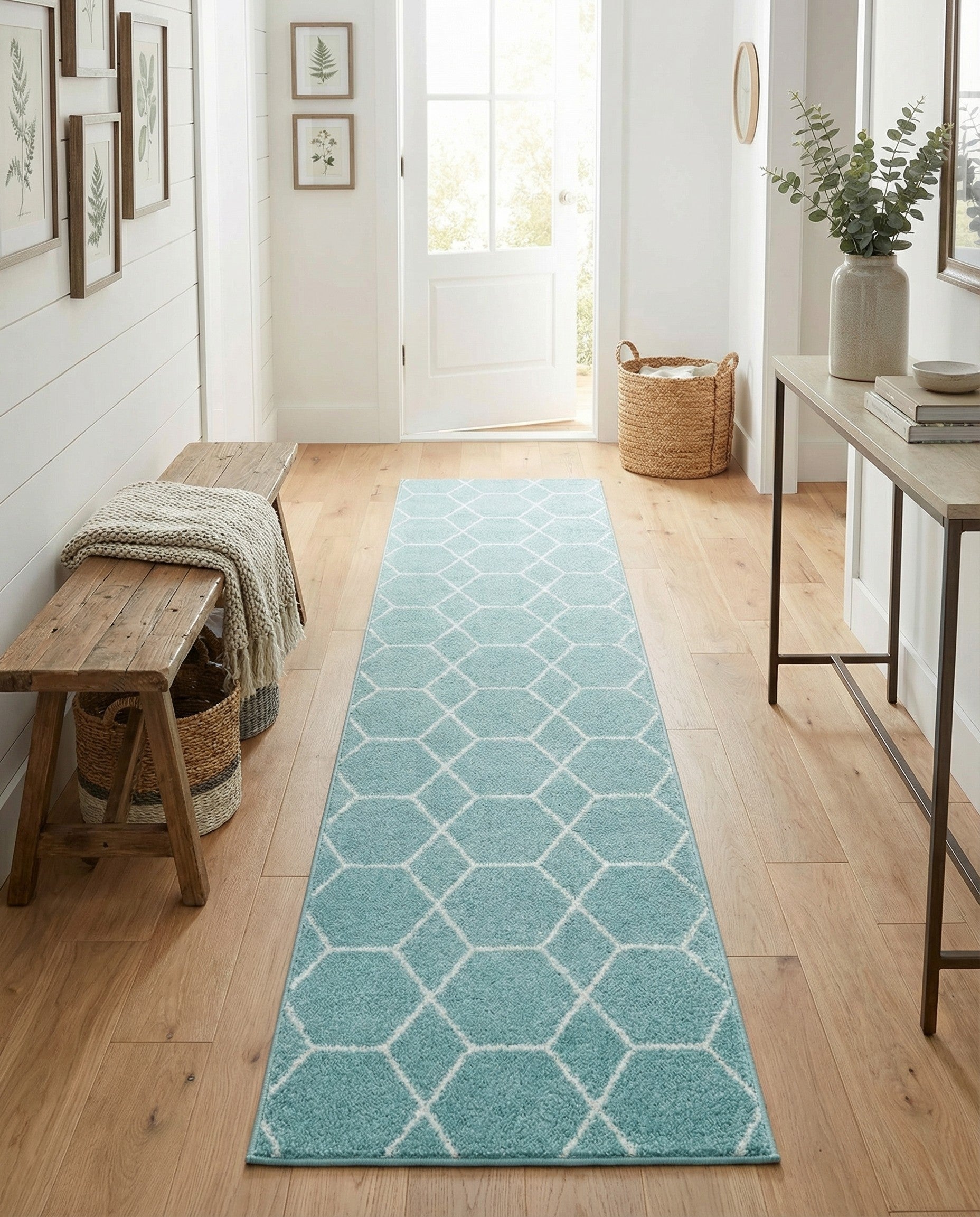 2' x 13' Lattice Frieze Runner Rug