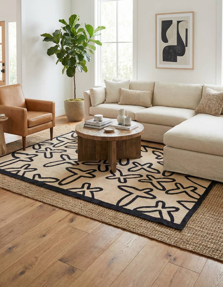 Detail image of 5' 2 x 6' 5  Hand Woven Kilim Modern Wool Rug