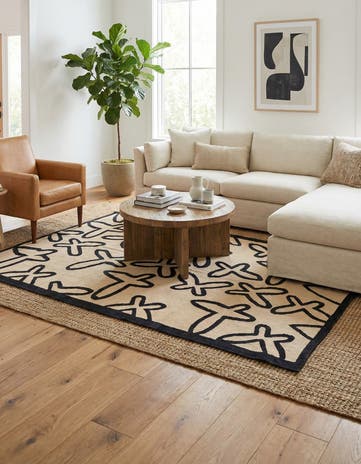 5' 2 x 6' 5 Hand Woven Kilim Modern Wool Rug