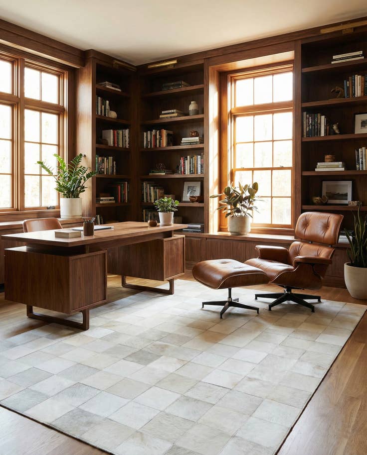 Detail image of 5' x 8' Cowhide Leather Rug