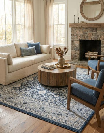 Dark Blue Legacy Square Rug