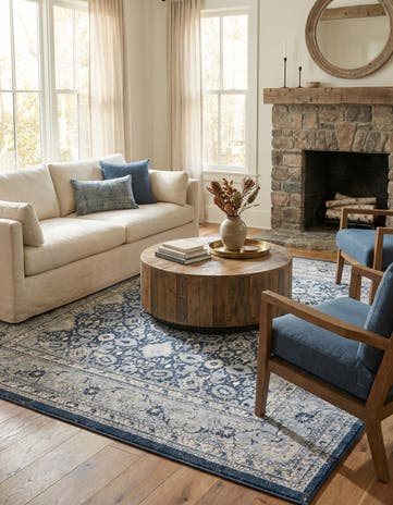 Dark Blue Legacy Square Rug