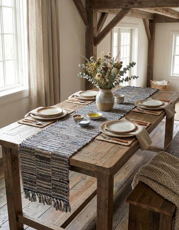 1' 2 x 10' Hand Woven Chindi Jute Table Runner Rug