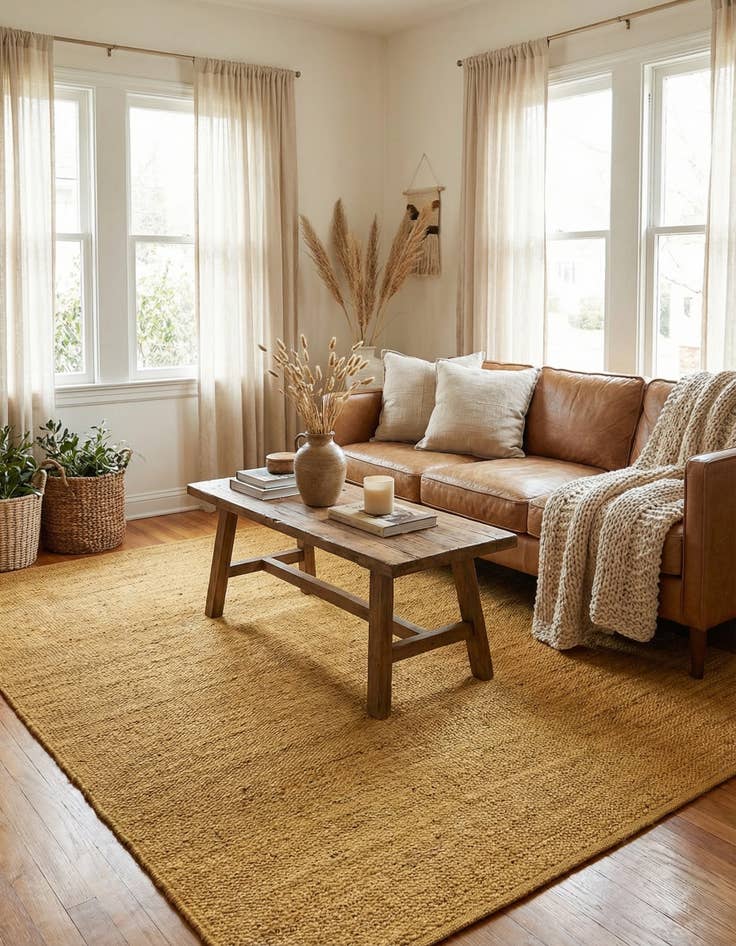 Detail image of  8' x 10'  Hand Braided Jute Rug