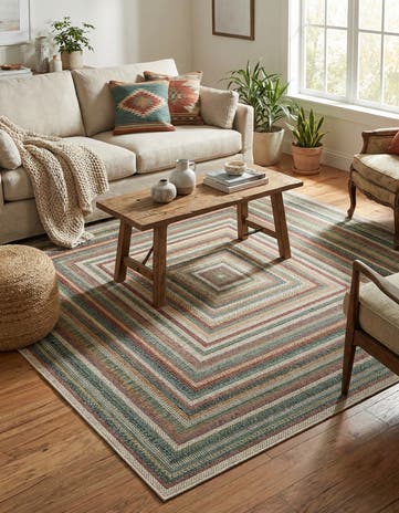 6' x 6' Easy-Clean Baja Indoor / Outdoor Square Rug