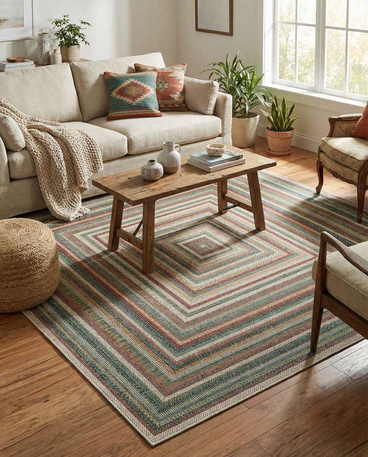 6' x 6' Easy-Clean Baja Indoor / Outdoor Square Rug