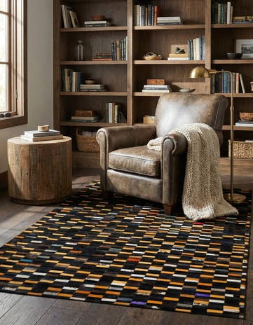 5' 1 x 8' Cowhide - Patchwork Rug