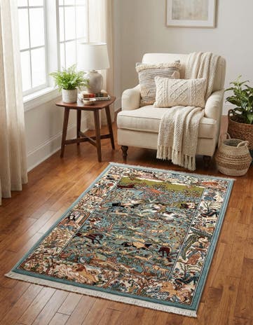 Blue Nain Design Rug