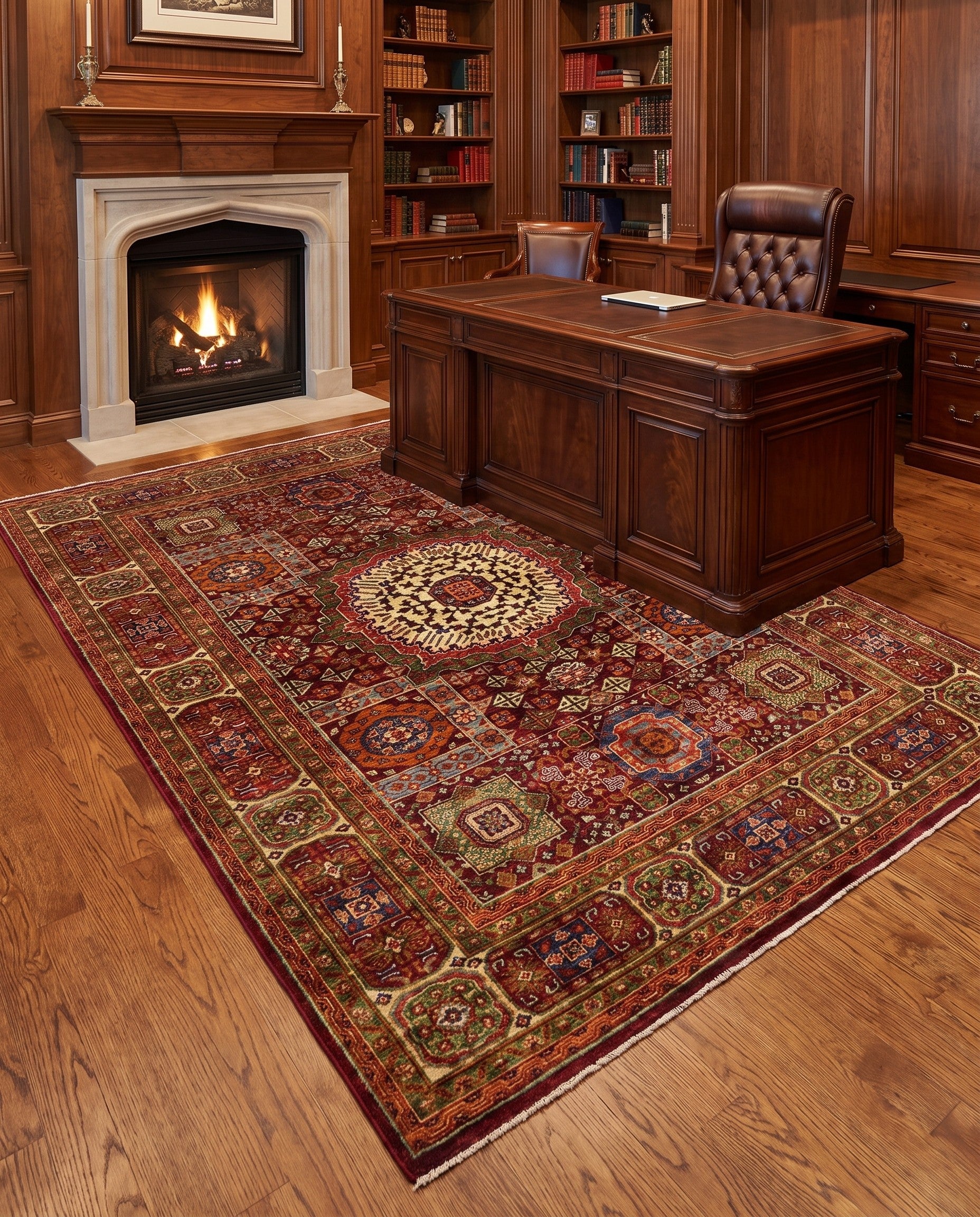 5' 8 x 7' 6 Hand Knotted Mamluk Ziegler Rug