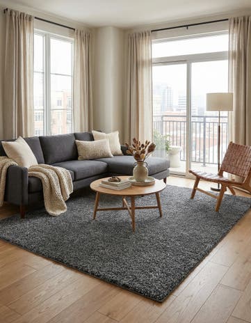 8' x 10' Soft Solid Shag Rug