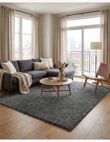 Pebble Gray Soft Solid Shag Rug