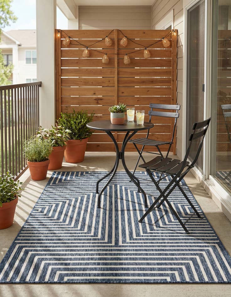 Detail image of 4' x 6' Easy-Clean Modern Indoor / Outdoor Rug