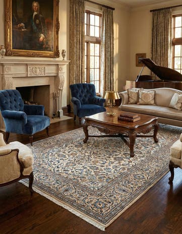 8' x 11' 6 Kashan Wool Rug
