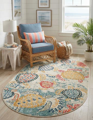 3' 3 x 5' 3 Washable Amalfi Oval Rug