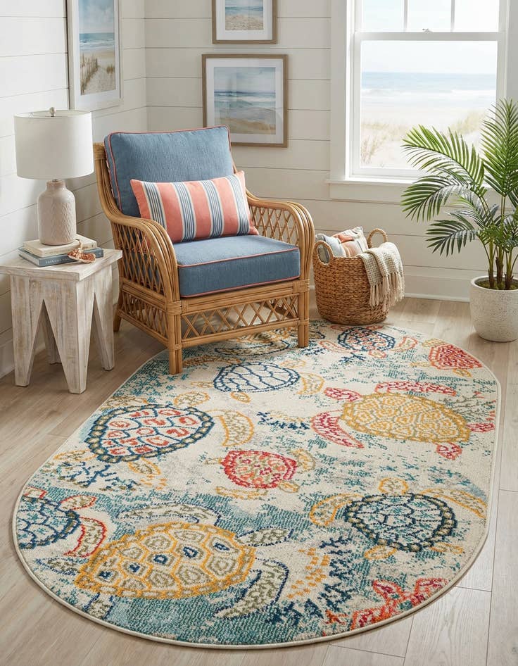 Detail image of 3' 3 x 5' 3  Washable Capri Oval Rug