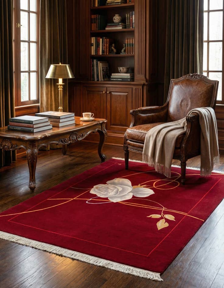 Detail image of 5' 7 x 7' 10 Hand Knotted Darya Wool Rug