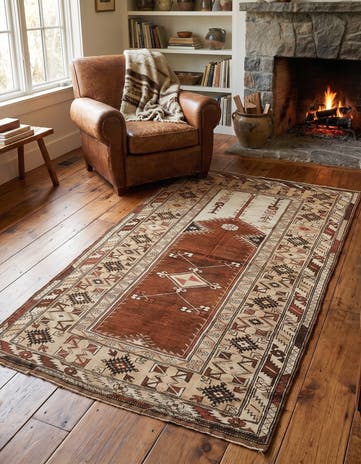 4' 3 x 7' 7 Hand Knotted Kars Wool Rug