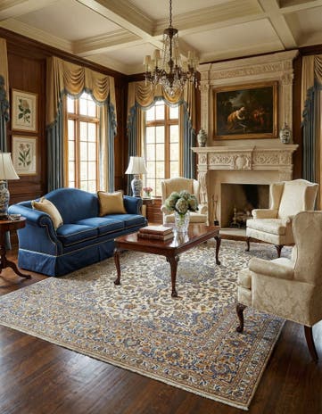 9' 5 x 13' 5 Kashan Wool Rug